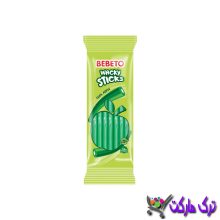 Sour green tube pastille with apple flavor